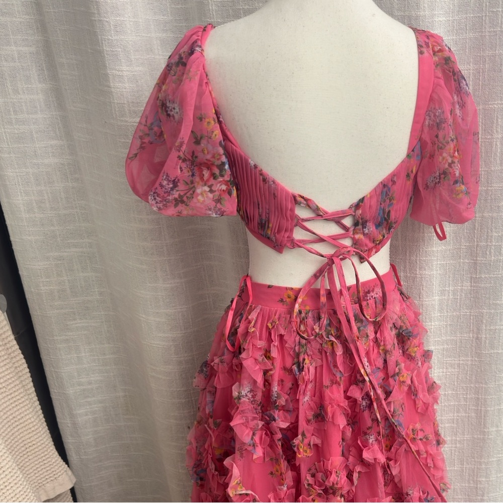 Chic Floral Pink Skirt Set - Picture 5 of 9